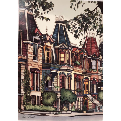 #118 Victorian Roof Tops St. Louis Square Montreal Card l Renee Bovet | Montreal