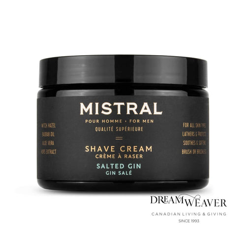 Salted Gin Shave Cream | Mistral | Dream Weaver Canada