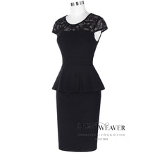 Load image into Gallery viewer, Retro Black Peplum Dress
