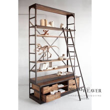 Load image into Gallery viewer, Shelving Unit Brodie Industrial with Ladder Home Decor
