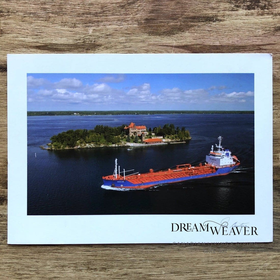 Singer Castle and Ship Aerial Postcard
