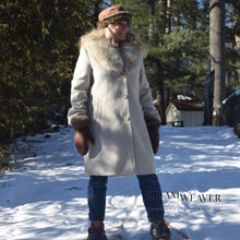 Load image into Gallery viewer, Stone Twill Coat with Removable Faux Fur Collar
