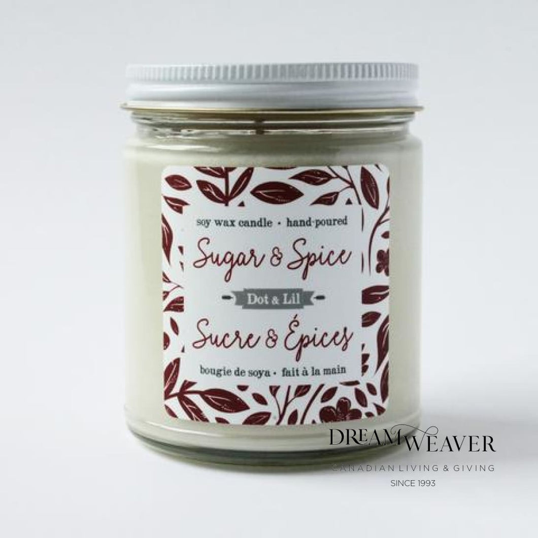 Sugar & Spice Soy Candle | Dot & Lil | Dream Weaver Canada