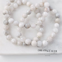 Load image into Gallery viewer, White Lace Agate Gemstone/Sterling Silver Bracelet Accessories
