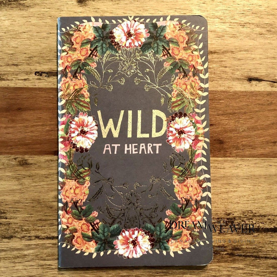 Wild At Heart Unlined Notebook | Grey and Salmon Stationary