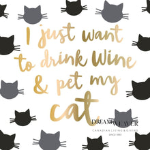 Load image into Gallery viewer, Wine &amp; Cat | Cocktail Napkins | Dream Weaver Canada
