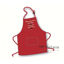 Load image into Gallery viewer, Wine Improves with Age. I improve with wine. Apron Aprons
